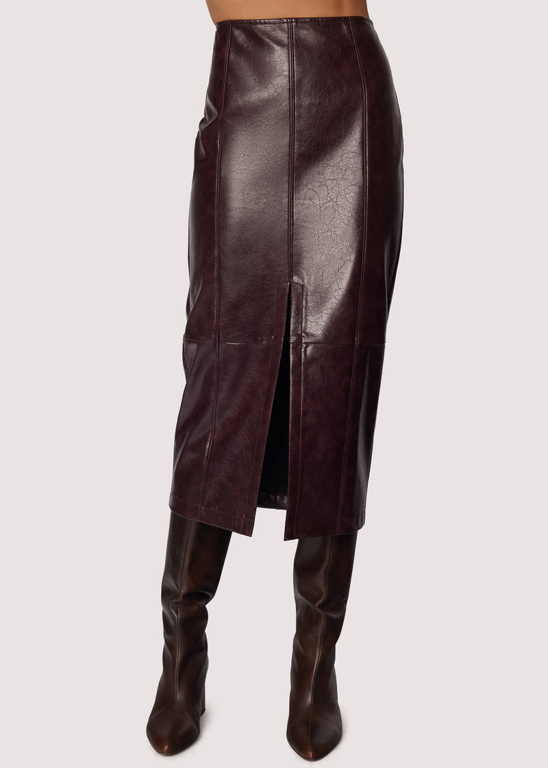 Dante Faux Leather Midi Skirt