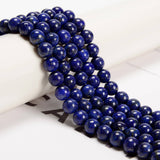 CRCBEADS - Lapis Lazuli Smooth Round Beads 6mm 8mm 10mm 12mm 15.5" Strand: 10mm