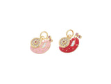 Jewel Pledge - 18k Gold Snail Charm with CZ Stones, Patience Motif CPG1613: Peach / 1 pc