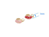 Jewel Pledge - 18k Gold Snail Charm with CZ Stones, Patience Motif CPG1613: Peach / 1 pc