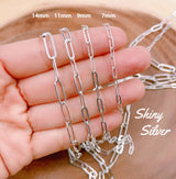 findings4uGem - Shiny Silver Oval Link Paperclip Chain Charm by Foot, CH108: 3 Feet / S