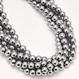 CRCBEADS - Silver Hematite Smooth Round Beads 2mm 3mm 4mm 6mm 8mm 10mm 12mm 15.5" Strand: 2mm
