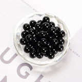 CRCBEADS - Black Onyx Smooth Round Beads 4mm 6mm 8mm 10mm 12mm 14-20mm 15.5" Strand: 8mm