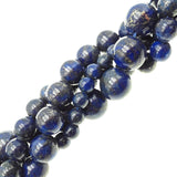 CRCBEADS - Lapis Lazuli Smooth Round Beads 6mm 8mm 10mm 12mm 15.5" Strand: 10mm