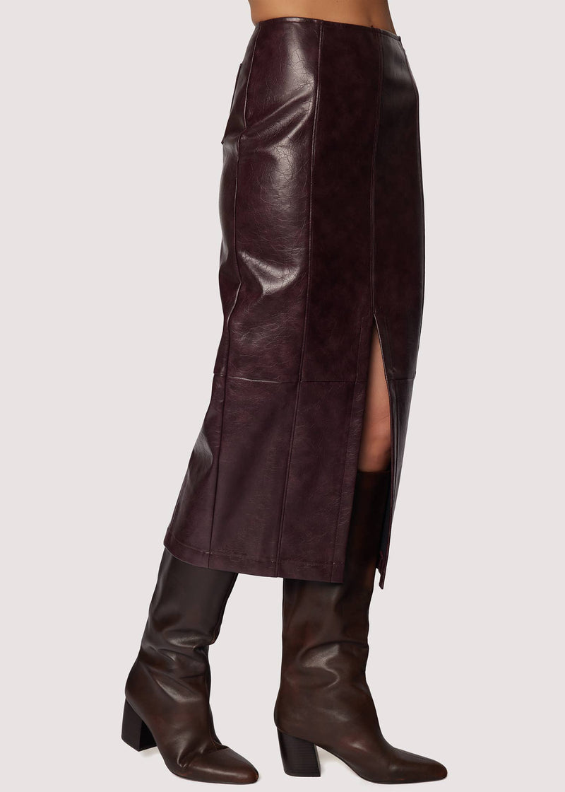 Dante Faux Leather Midi Skirt