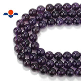 CRCBEADS - Natural Amethyst Smooth Round Beads 4mm 6mm 8mm 10mm 12mm Approx 15.5" Strand: 10mm