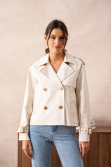 Eleanor Cropped Trench Coat - Cropped Jacket