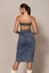 Anice - Cutout Denim Midi Dress