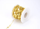findings4uGem - Gold Filled Star Charm Bead Bulk Roll Chain By Foot, CH083: 3 Feet
