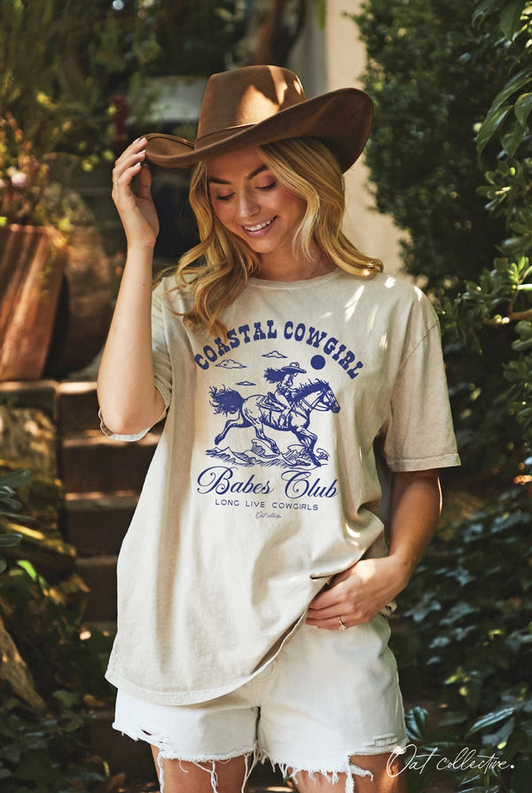 Coastal Cowgirl Babes Club – Oversized Graphic Tee