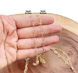 findings4uGem - Minimalist Gold Filled Chain Heart Charm by Foot, CH233: Silver Large / 1 Yard (3 Feet)