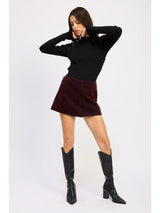 Mini Suede Skort - Wine Skort