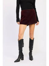 Mini Suede Skort - Wine Skort
