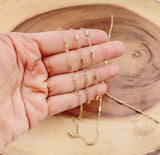findings4uGem - Gold Filled Barrel Satellite Chain for DIY Jewelry, CH306: Silver / 3FT(1 Yard)