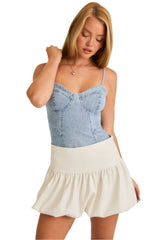 Denim Corset Bustier Bodysuit