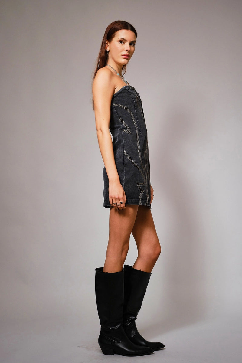 Heartbreaker Cutout Denim Mini