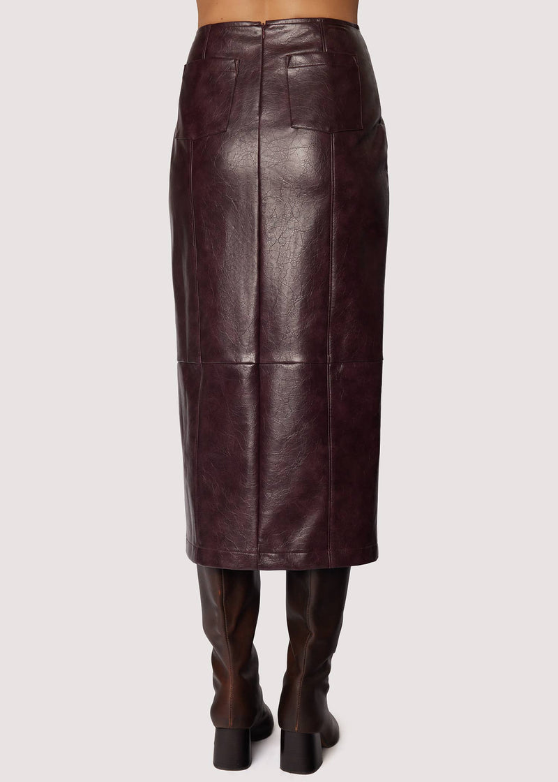 Dante Faux Leather Midi Skirt