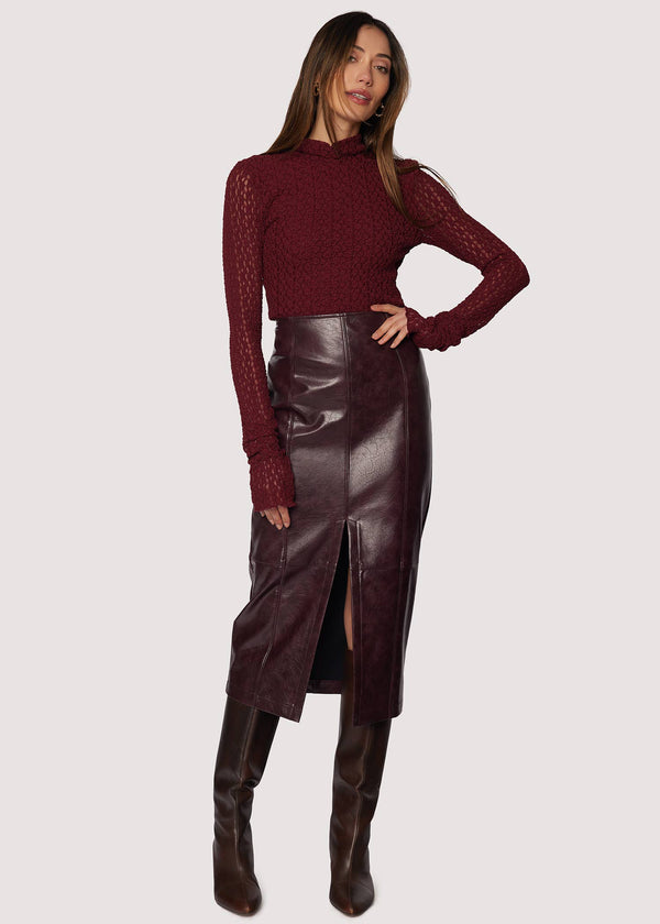 Dante Faux Leather Midi Skirt