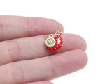 Jewel Pledge - 18k Gold Snail Charm with CZ Stones, Patience Motif CPG1613: Peach / 1 pc