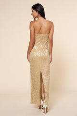 Sequin Strapless Maxi Dress