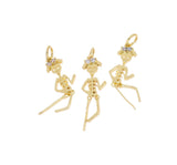 Jewel Pledge - Halloween Dancing CZ  Dia De Los Muertos Charm, CPG3298: 3pcs