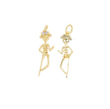 Jewel Pledge - Halloween Dancing CZ  Dia De Los Muertos Charm, CPG3298: 3pcs