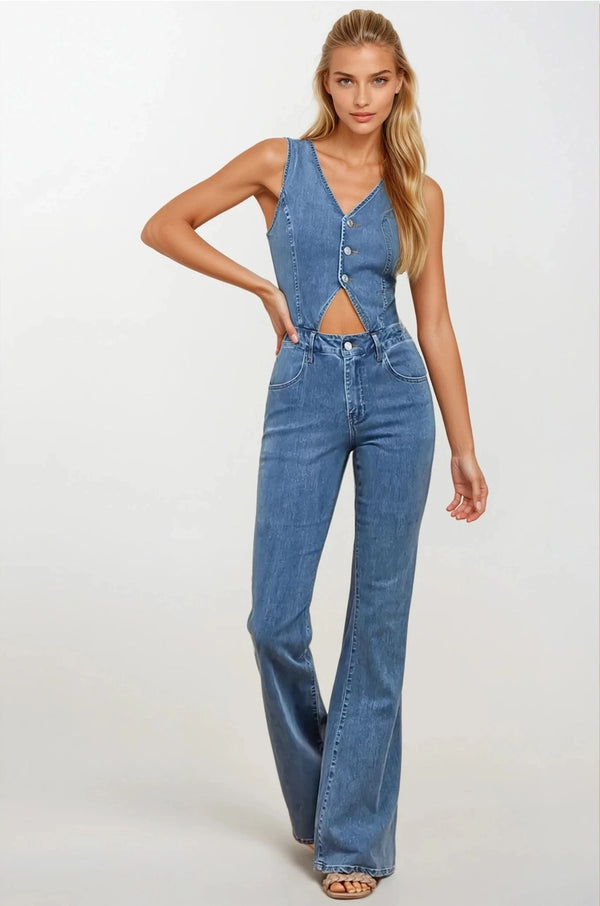 Ethan - Medium Wash Jumpsuit