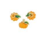 Jewel Pledge - Gold Pumpkin Halloween Charm For Jewelry Making ,CPG3259: 3pcs