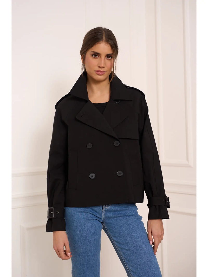 Eleanor Cropped Trench Coat - Cropped Jacket