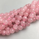 CRCBEADS - Rose Quartz Smooth Round Beads 4mm 6mm 8mm 10mm 12mm 15.5" Strand: 8mm