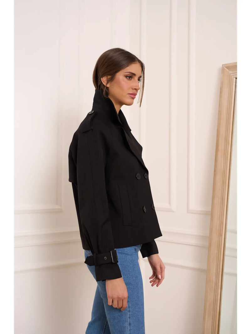 Eleanor Cropped Trench Coat - Cropped Jacket